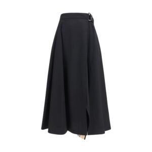 Black Wool Oves Aries Midi Skirt