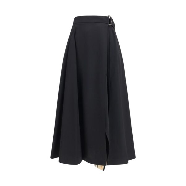 Black Wool Oves Aries Midi Skirt