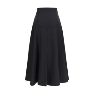 Black Wool Oves Aries Midi Skirt