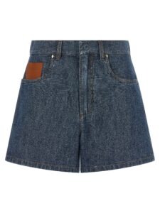 Blue Cotton Bermuda Shorts
