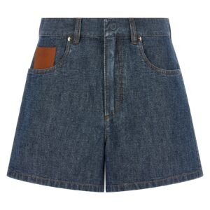 Blue Cotton Bermuda Shorts | Jag Couture London – New York