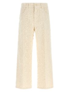 Beige Cotton Casual Pants