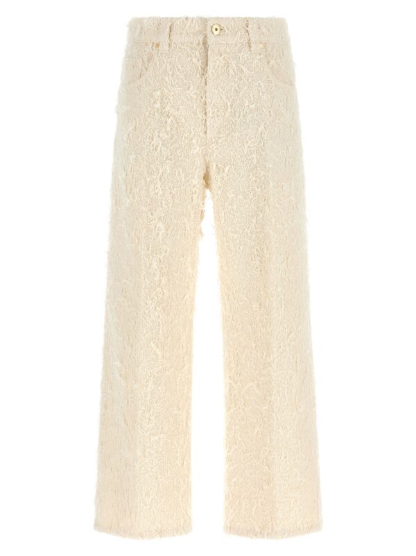 Beige Cotton Casual Pants