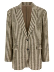 Bicolor Linen Blazer