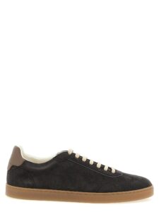 Gray Calfskin Low Top Sneakers