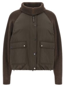 Brown Cotton Full-Length Jacket