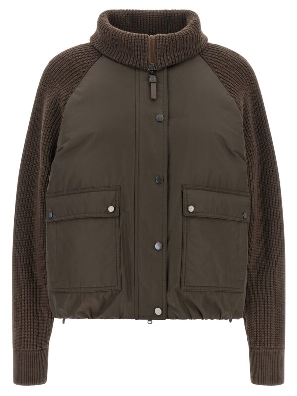 Brown Cotton Full-Length Jacket