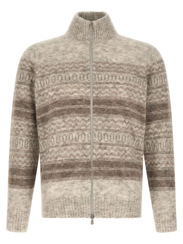 Beige Alpaca Leather Cardigan