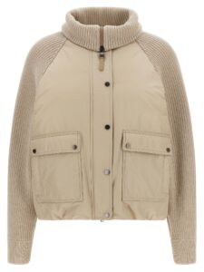 Beige Cotton Full-Length Jacket
