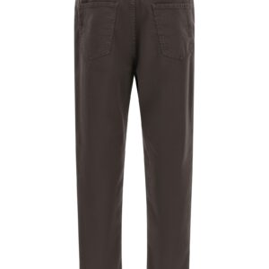 Brown Cotton Straight Leg Jeans