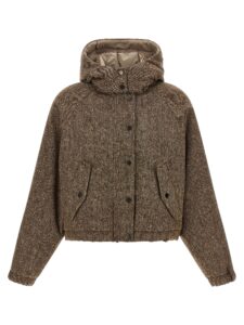 Brown Virgin Wool Full-Length Jacket