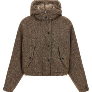 Brown Virgin Wool Full-Length Jacket