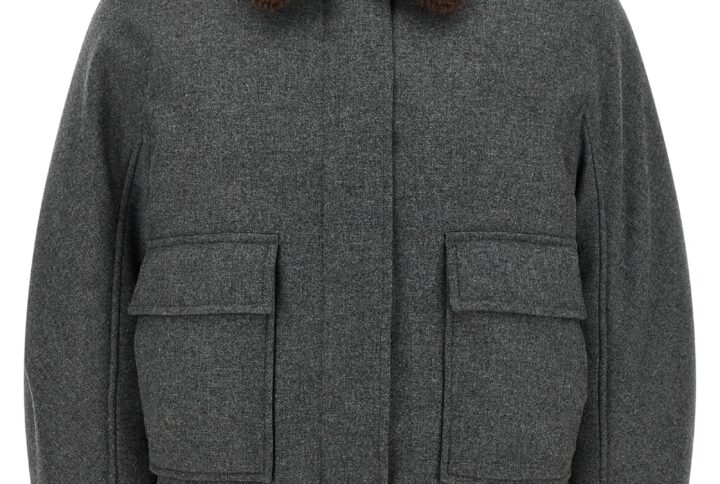 Gray Virgin Wool Full-Length Jacket | Jag Couture London – New York