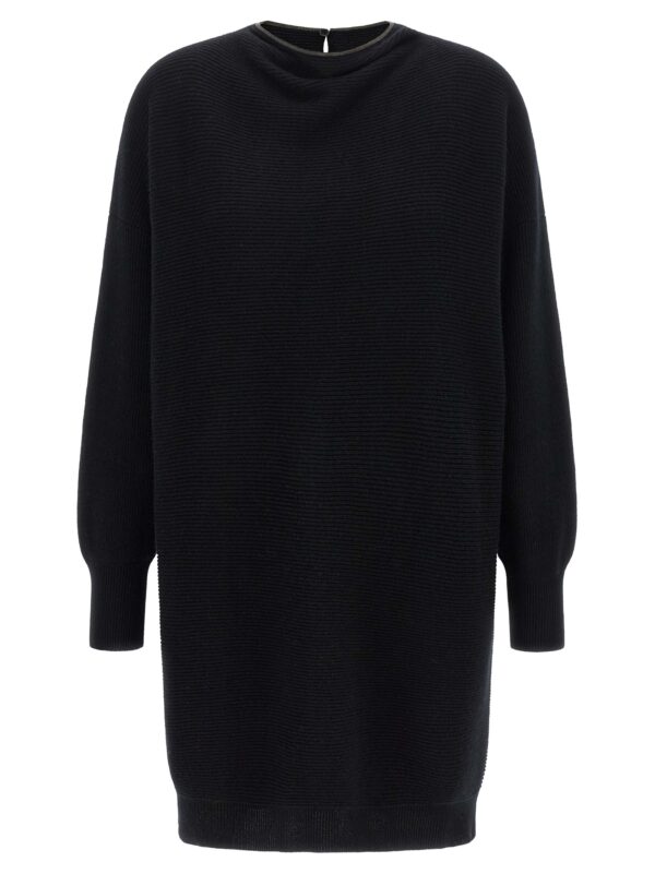 Black Virgin Wool Short Dress