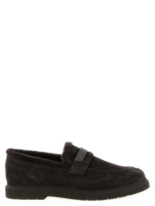 Brown Calfskin Slip-On Loafers