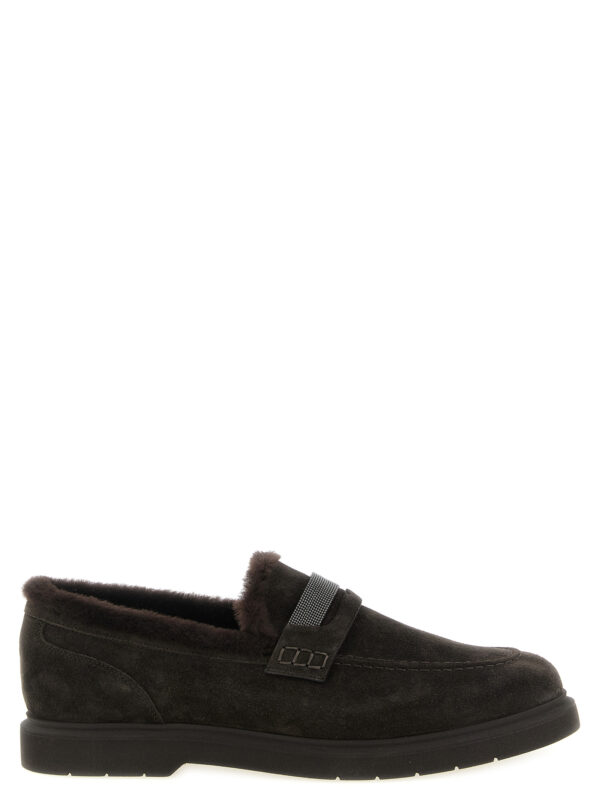 Brown Calfskin Slip-On Loafers