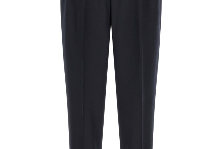 Blue Virgin Wool Casual Pants | Jag Couture London – New York