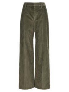 Bicolor Cotton Flared Pants