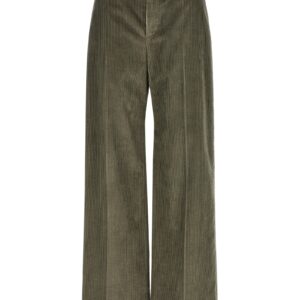 Bicolor Cotton Flared Pants