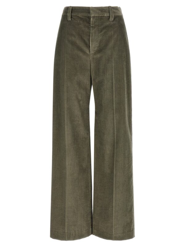 Bicolor Cotton Flared Pants