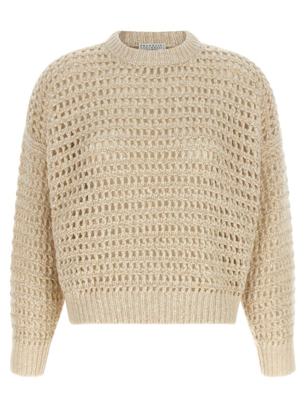 Beige Elastane Cardigan