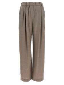 Gray Virgin Wool Casual Pants