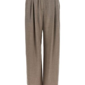 White Virgin Wool Casual Pants