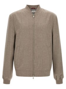 Gray Cashmere Bomber