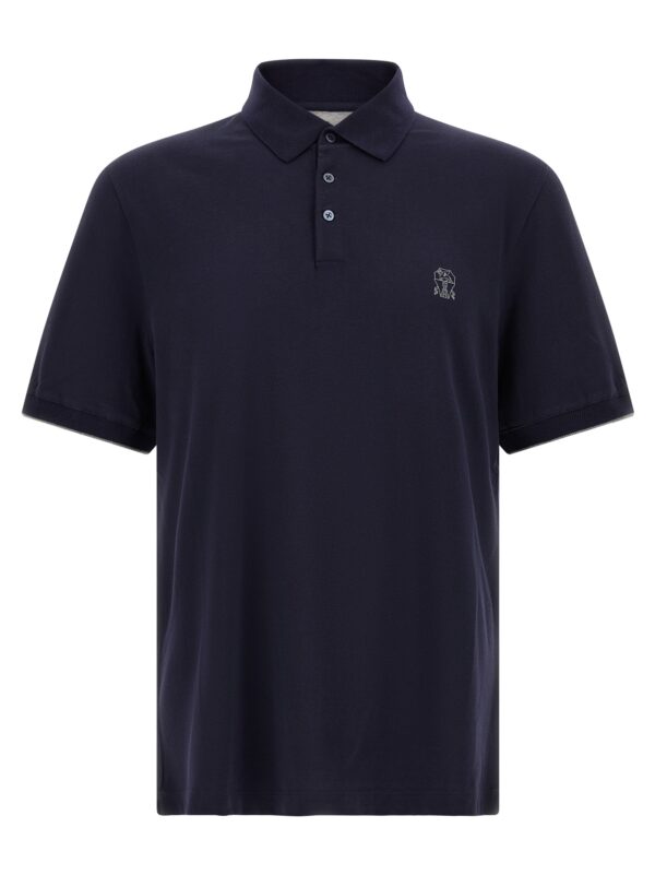 Blue Cotton Polo Shirt