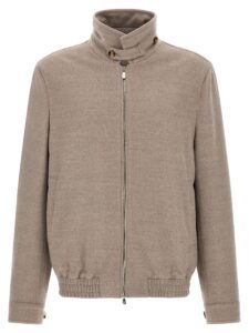 Beige Virgin Wool Bomber
