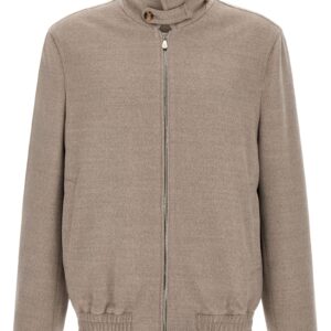 Beige Virgin Wool Bomber