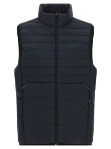 Blue Polyester Sleeveless Jacket