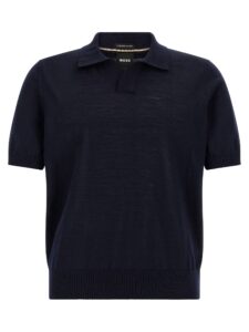 Blue Virgin Wool Polo Shirt