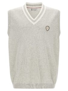 Gray Cotton Sleeveles Sweater