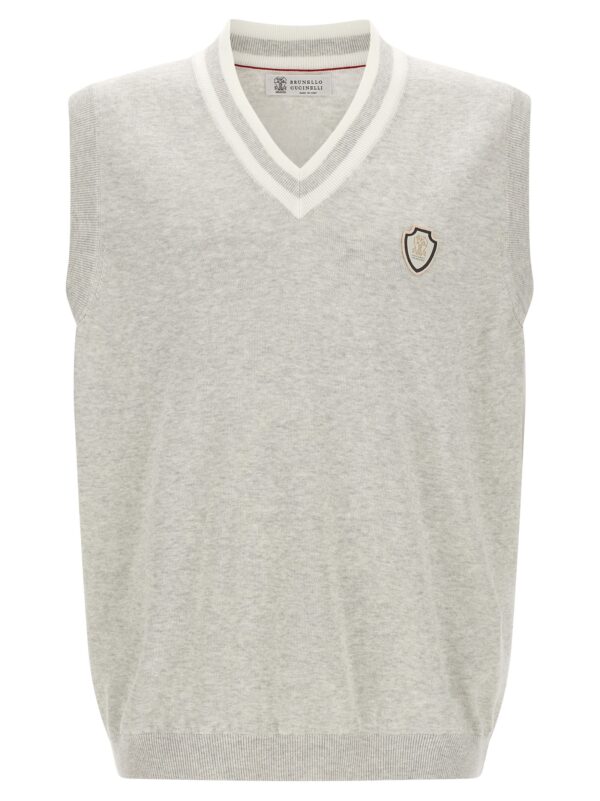 Gray Cotton Sleeveles Sweater