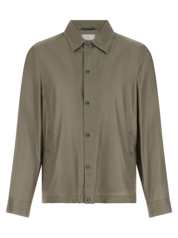 Bicolor Silk Full-Length Jacket