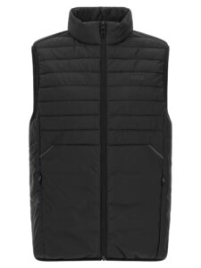 Black Polyester Sleeveless Jacket