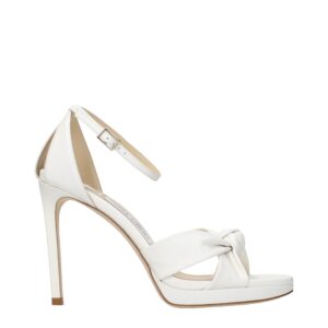 White Leather Platform Sandals