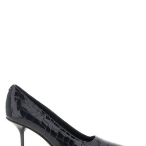 Blue Leather High Heel Pumps