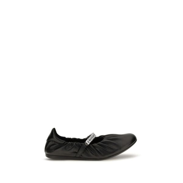 Black Calf Leather Bos Taurus Ballet Flats