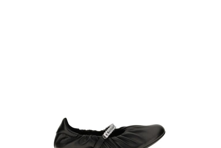 Black Calf Leather Bos Taurus Ballet Flats | Jag Couture London – New York