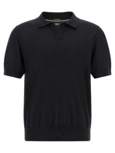 Black Virgin Wool Polo Shirt