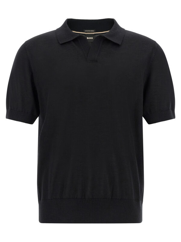 Black Virgin Wool Polo Shirt