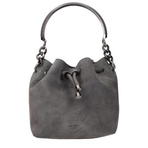 Gray Leather Handbag