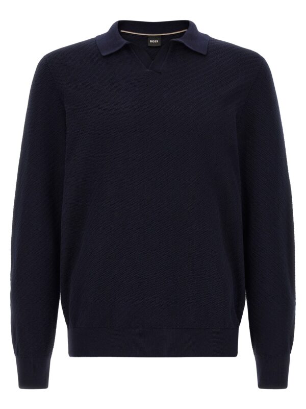 Blue Cotton Polo Shirt