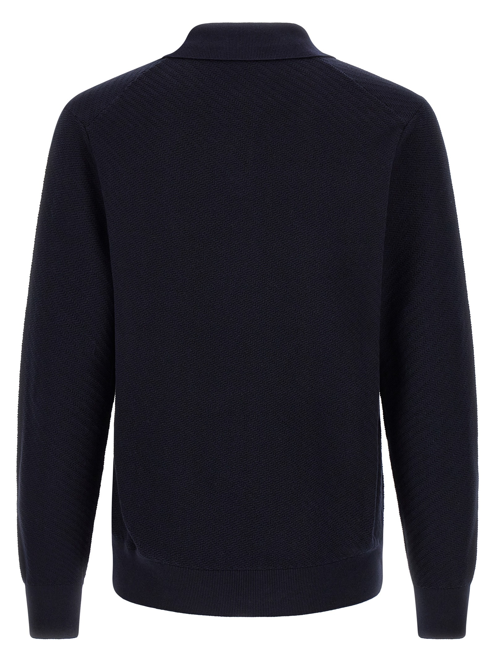 Blue Cotton Polo Shirt