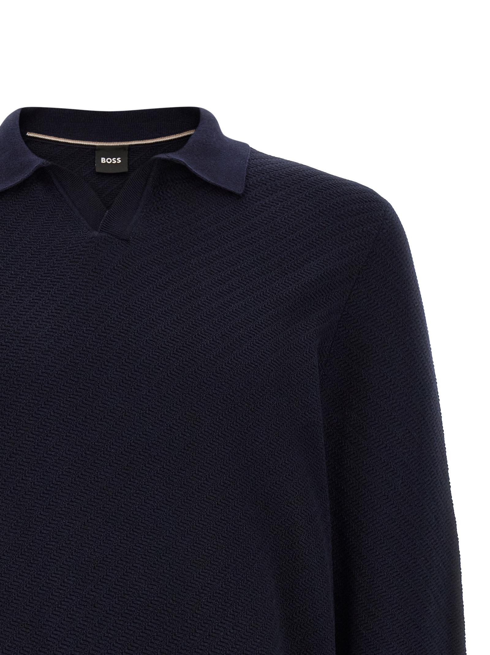 Blue Cotton Polo Shirt