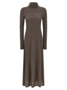 Beige Wool Long Dress