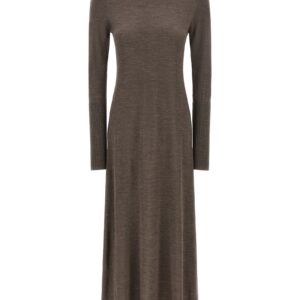 Beige Wool Long Dress