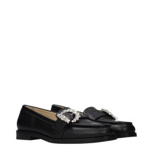 Black Leather Slip On Loafers